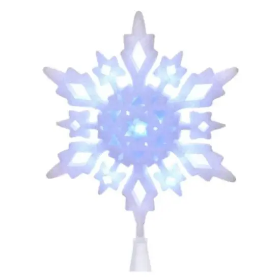 Kurt Adler 10 Lighted White Snowflake Christmas Tree Topper - Cool White LED Lights {1}