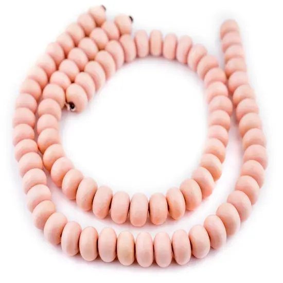 The Bead Chest Pink Abacus Natural Wood Beads (10x15mm): Organic Eco-Friendly Wooden Bead Strand for DIY Jewelry, Crafts, Necklace and Bracelet Making {3}