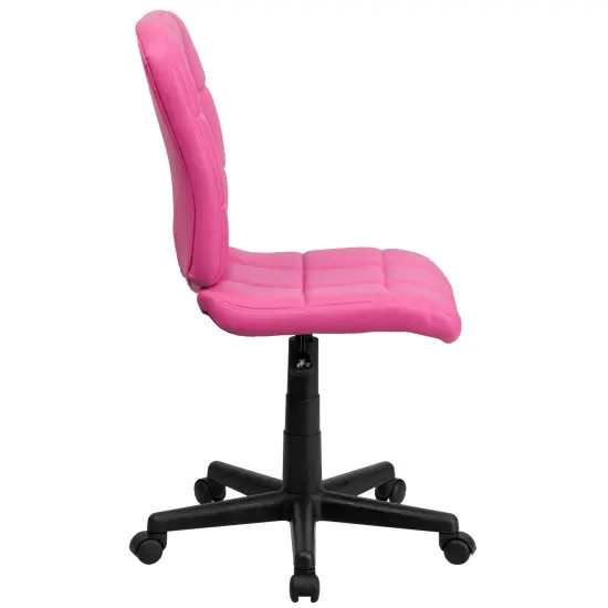 Emma and Oliver Mid-Back Quilted Vinyl Swivel Task Office Chair Pink {5}