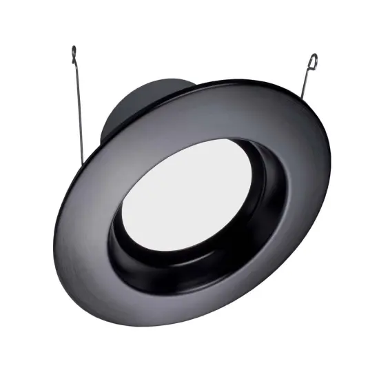 NICOR 5/6in. 878Lm LED Downlight in Black, 3000K Round Recessed Light {3}