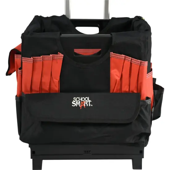 School Smart Caddy Organizer with 43 Pockets, Large, 16 x 14 x 13-1/2 Inches, Black/Red {5}
