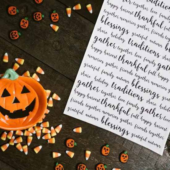 Harvest Script Printed Flour Sack Cloth Thanksgiving Kitchen Towel Dishtowel {4}