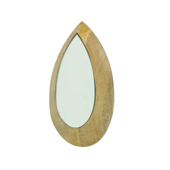 11 Inch Wood Frame Teardrop Decorative Wall Mirror Home Hanging Bathroom Decor {3}