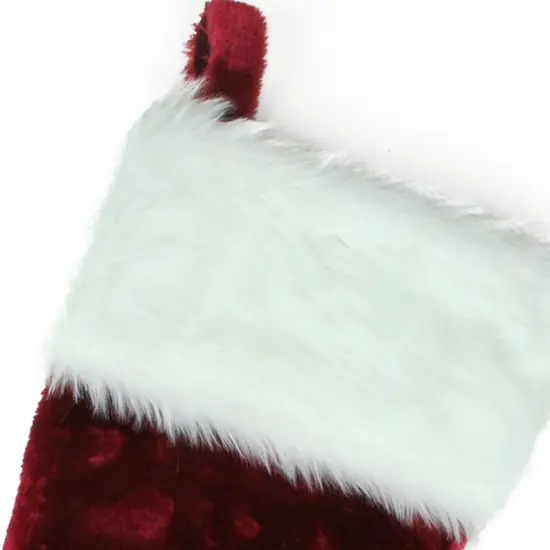 Northlight Traditional Christmas Stocking with Cuff - 20" - Burgundy and White Red {4}