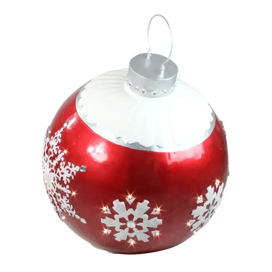 Northlight LED Lighted Ball Commercial Christmas Ornament Outdoor Decoration - Red - 26.5” {3}