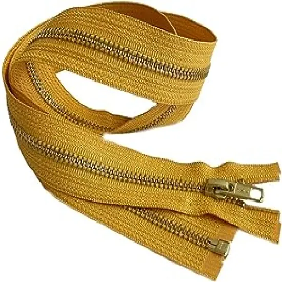 #5 Brass YKK Medium Weight Jacket Separating Zipper - Choose Your Length - Color: Topaz Gold #846 - Made in The United States (1 Zipper Per Pack) (12" Inches) {1}