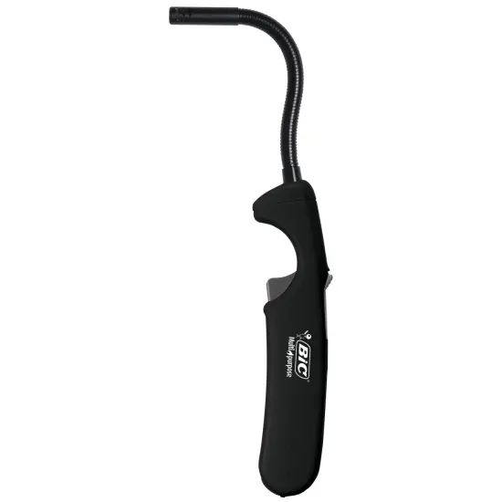 BIC Multi Purpose Lighter with Long Flex Wand, Great Lighter for Candles, Grills and Fireplaces, 4 Count Pack of Lighters, Assorted Colors {1}