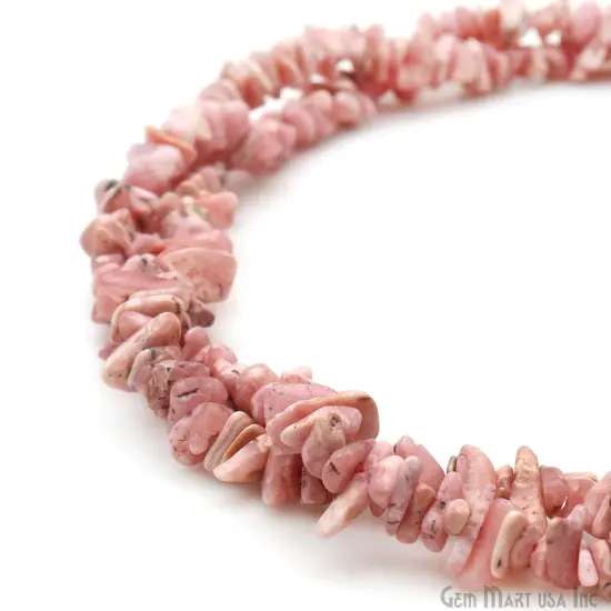Rhodochrosite Chip Beads, 34 Inch, Natural Chip Strands, Drilled Strung Nugget Beads, 3-7mm, Polished, GemMartUSA (CHRS-70001) {1}