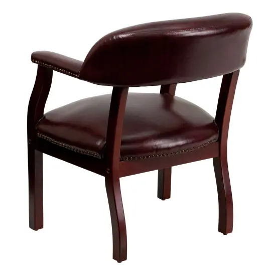 Emma and Oliver Conference Chair with Accent Nail Trim Oxblood Vinyl {4}