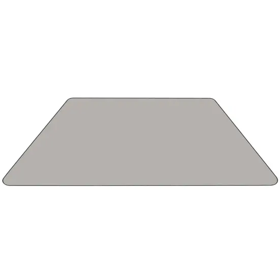 Emma and Oliver Mobile 22.5x45 Trapezoid HP Laminate Adjustable Activity Table Gray {3}