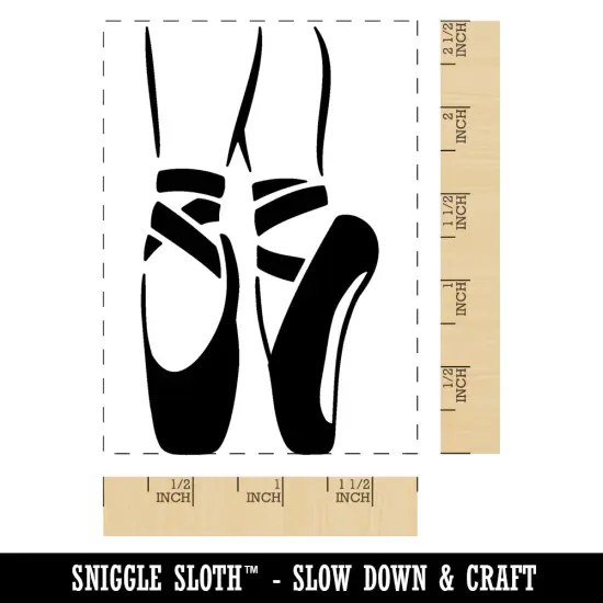 Ballerina on Toes Slippers Shoes Ballet Dance Rectangle Rubber Stamp for Stamping Crafting {1}