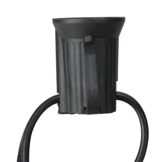 Northlight Commercial Grade C9 Christmas Light Socket Set - 25' Black Wire - 18 Gauge {3}