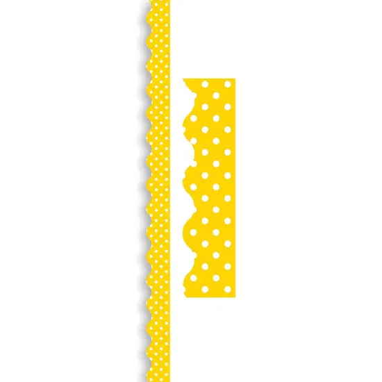 Yellow Mini Polka Dots Border Trim, 35 Feet Per Pack, 6 Packs {2}