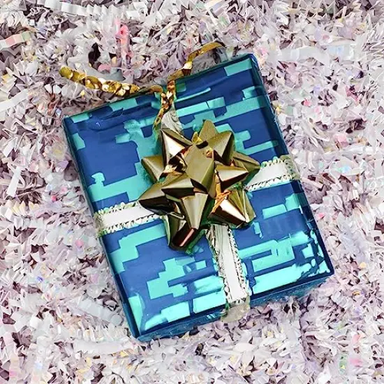 Uptotop 4oz Supply Crinkle Cut Paper Shred Filler for Gift Wrapping Basket Filling Birthday Wedding Christmas Thanksgiving Mother's Day (Diamond White) {6}