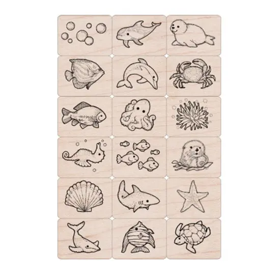 Ink 'n' Stamp Sea Life Stamps, Set of 18 {1}