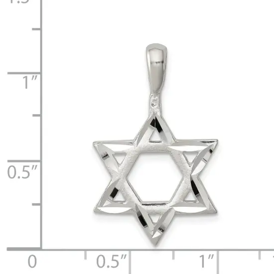 Sterling Silver Star of David Charm Jewerly 31mm x 19mm {2}