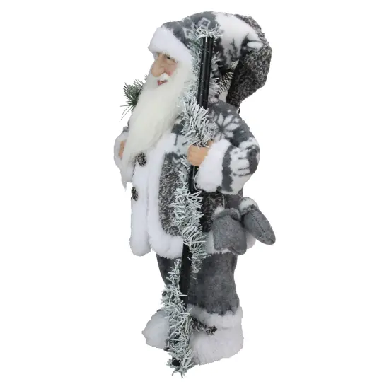 Northlight 16" Gray and White Country Santa Claus Christmas Figure {5}