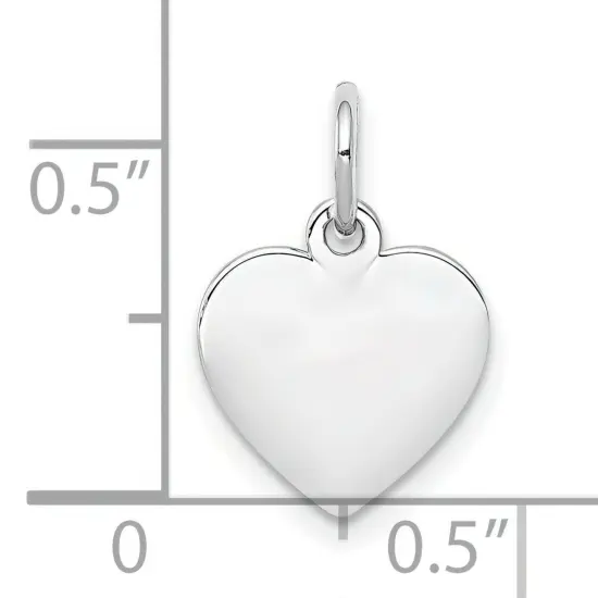Sterling Silver Heart Charm 0.018" 10.3mm Jewerly 11mm x 10mm {2}