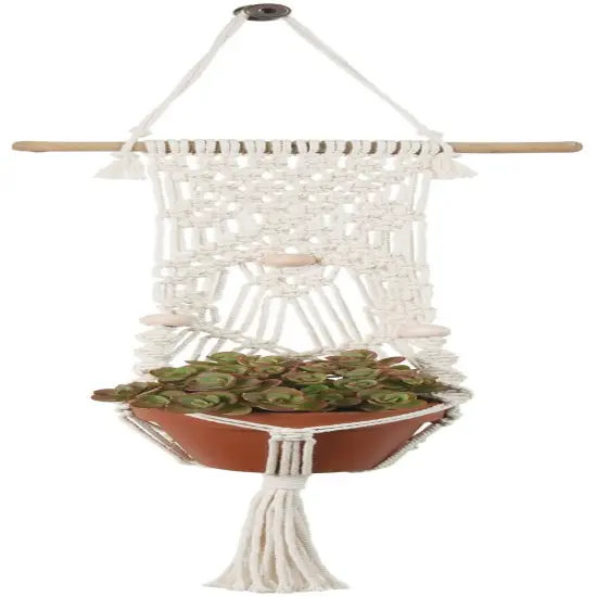 Solid Oak Macrame Plant Hanger Kit-3 Beads {2}