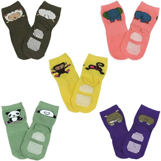 Wrapables Animal Fun Non-Skid Baby Socks (Set of 5) {1}
