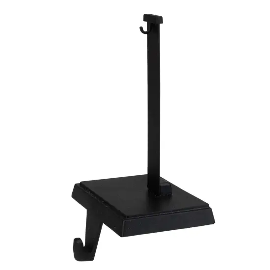 Northlight Christmas Stocking Holder with Ornament Hanger - 6.75" - Matte Black {3}