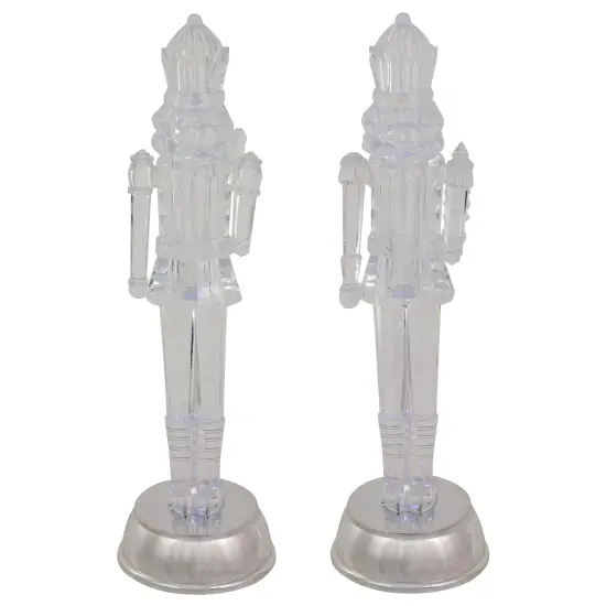 Northlight LED Lighted and Musical Nutcracker Christmas Figurines - 12.5" - Set of 2 Clear {5}