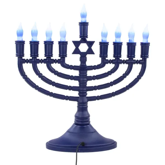 Rite Lite 15" Premium Blue Large LED Electric Menorah with Sequential Lighting {5}
