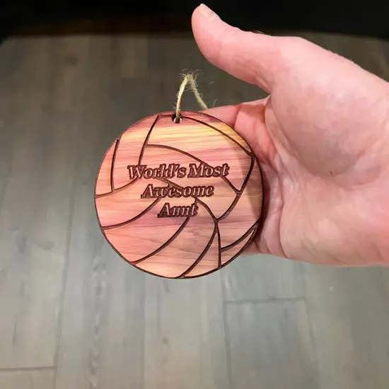 Volleyball Worlds most awesome Aunt - Cedar Ornament {4}