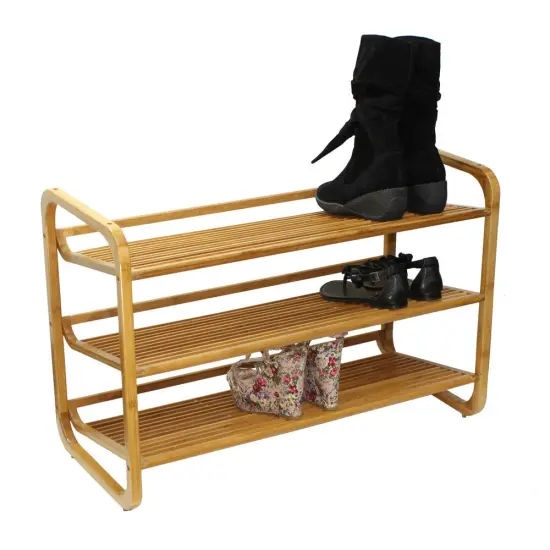 Oceanstar 3 Tier Bamboo Shoe Rack Brown {9}