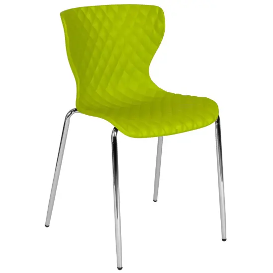 Emma and Oliver Contemporary Design Accent Dining Plastic Stack Chair Citrus Green {1}