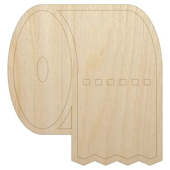 Toilet Paper Roll Icon Unfinished Wood Shape Piece Cutout for DIY Craft Projects {7}