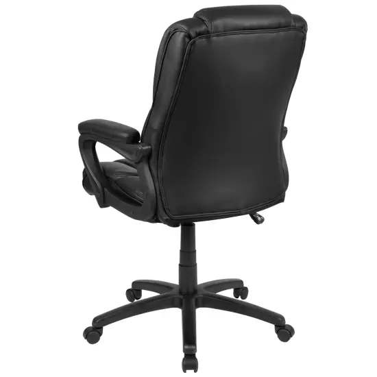 Emma and Oliver Big & Tall 400 lb. Rated LeatherSoft Office Chair - Desk Chair Black {4}