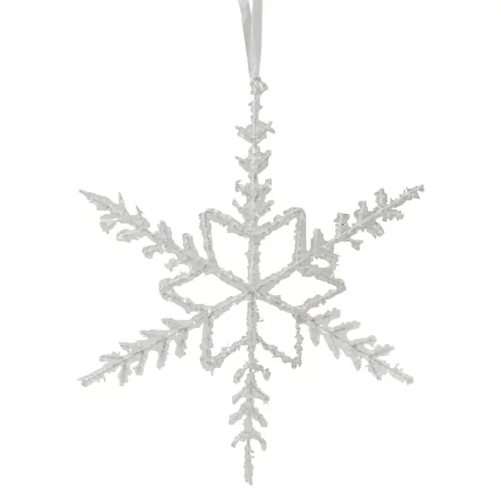 Northlight Glittered Snowflake Metal Christmas Ornament - 10" - White {3}