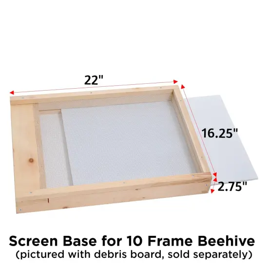 Stoney Acres Beekeeping Screen Base, Assembled, for 10 Frame Honeybee Hive Beehive, Amish Made {6}
