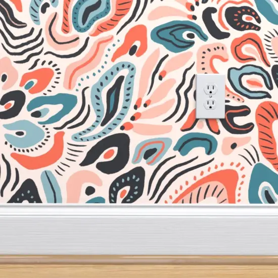 Peel & Stick Wallpaper 2FT Wide Animal Print Abstract Insect Butterflies Wing Custom Removable Wallpaper by Spoonflower {4}