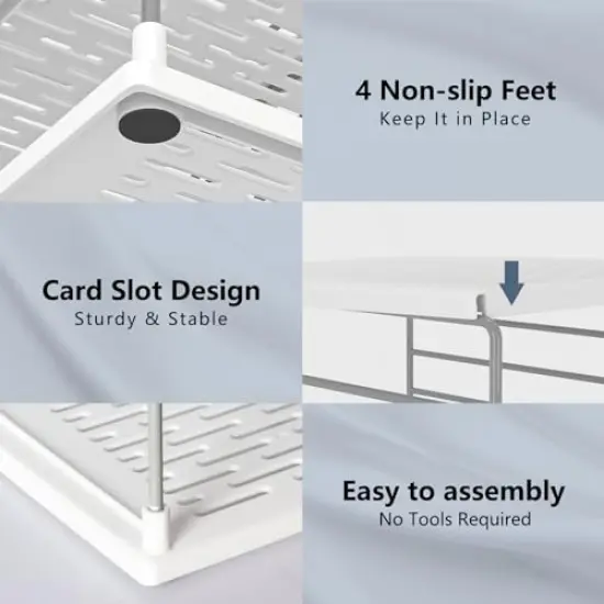 WANCHIY Pantry Organizers and Storage, Foil and Plastic Wrap Organizer- Divided Compartment Holder for Aluminum Foil&Wraps&Baggie Boxes, Upgraded Shelf Organizer for Pantry Organizer, Pantry Storage {4}