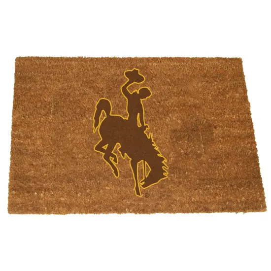 The Memory Company NCAA Wyoming Cowboys Logo Rectangular Coir Door Mat 29.5" x 19.5" Brown {1}