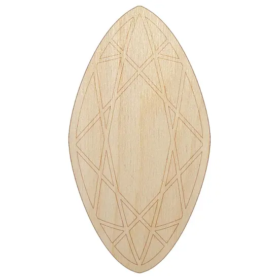 Marquise Navette Cut Gem Diamond Jewelry Unfinished Wood Shape Piece Cutout for DIY Craft Projects {7}