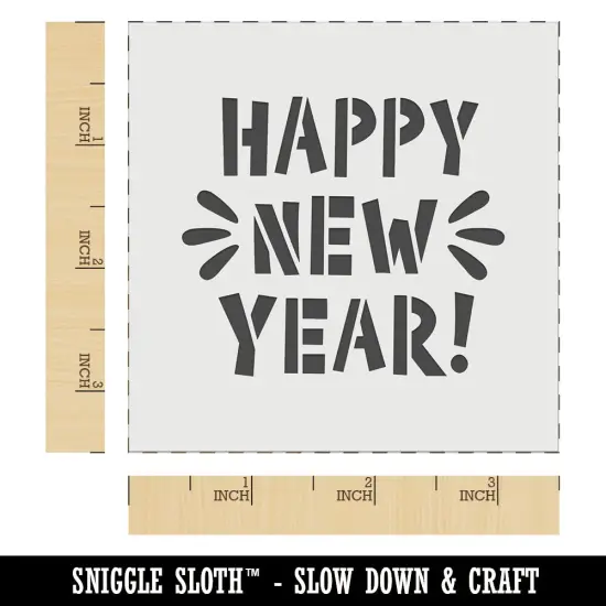 Happy New Year Wall Cookie DIY Craft Reusable Stencil {6}