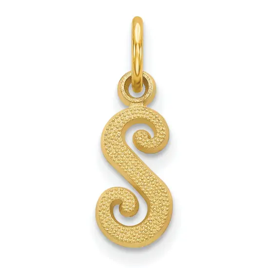 14K Gold Initial S Charm Jewelry FindingKing 16mm Long X 7mm Wide Approx. {1}