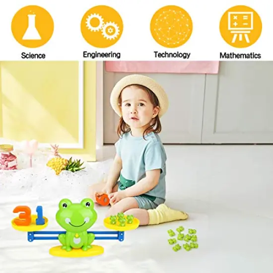 Valentines for Preschoolers Frog Balance Counting Toys for Boys & Girls Educational Number Toy Fun Children's Gift STEM Learning Age 3+ (63 PCS) {6}