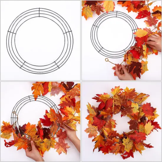 2 Pack Fall Garland 5.6ft Maple Leaf Garland Artificial Autumn Leaves Garland for Home {4}
