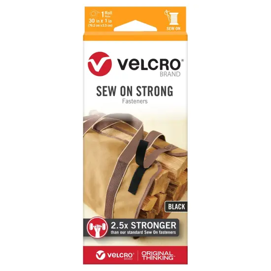 VELCRO(R) Brand Sew-On Strong Tape 1"X30"-Black {1}