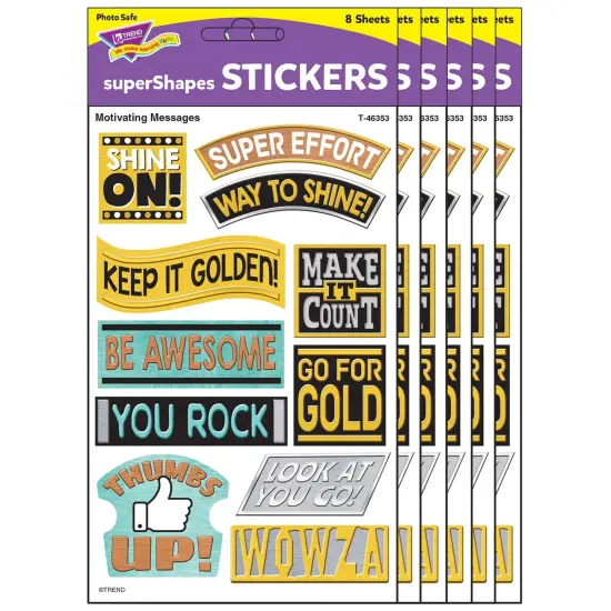 I &hearts; Metal Motivating Messages superShapes Stickers - Large, 88 Per Pack, 6 Packs {1}