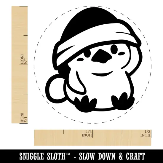 Baby Chick Chicken Christmas Santa Hat Self-Inking Rubber Stamp Ink Stamper for Stamping Crafting Planners Purple {1}