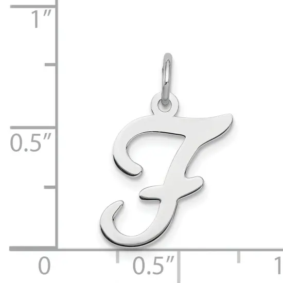Sterling Silver Stamped Initial Letter F Charm Pendant Jewerly 20mm x 12mm {5}