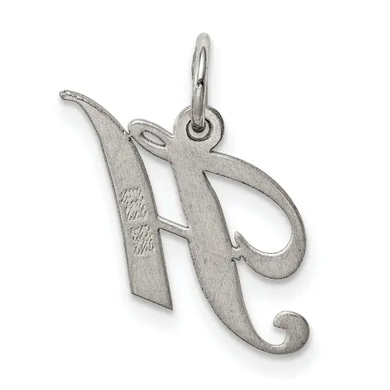 Sterling Silver Small Script Initial Letter H Charm {3}