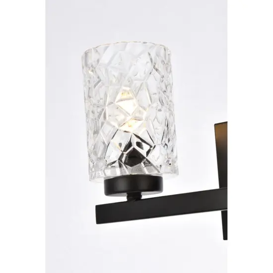 Cassie 2 lights bath sconce in black with clear shade {5}