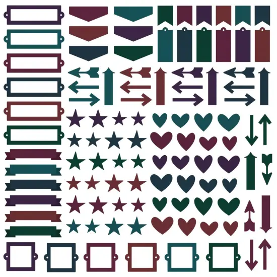 Color Vibe Chipboard Bits & Pieces 120/Pkg-Darks {2}