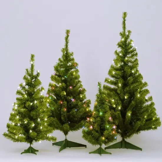 Vickerman 24" Canadian Pine Artificial Christmas Tree 35 LED Lights Multi-color Green {2}